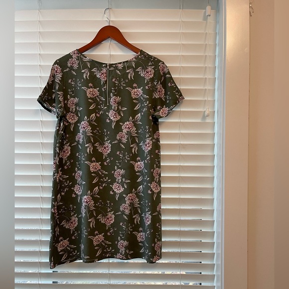 H&M Green + Pink Flowered Mini TShirt Dress - Picture 4 of 6